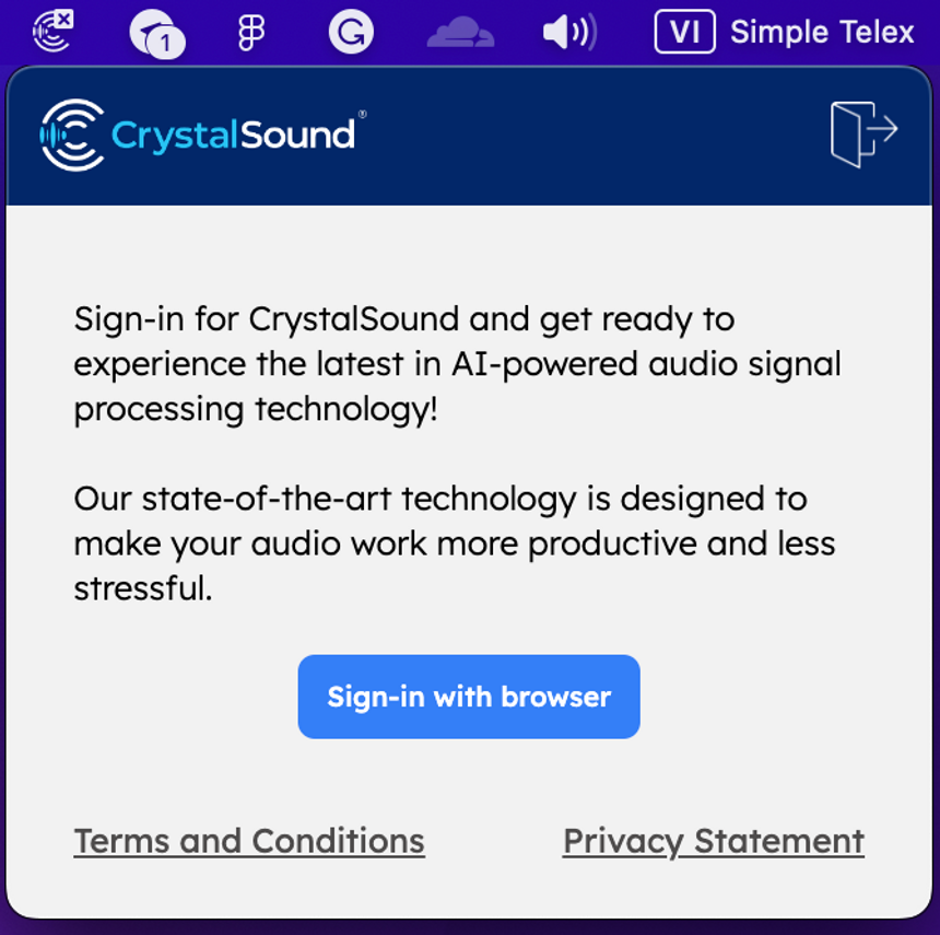 Open the CrystalSound window